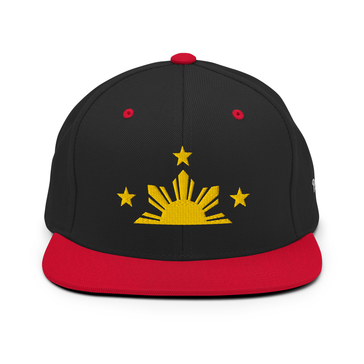 Three Stars & Half-Sun + Script - wool blend flat bill hat - Green Camo
