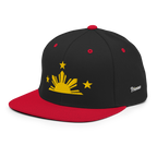 Three Stars & Half-Sun + Script - wool blend flat bill hat - Silver