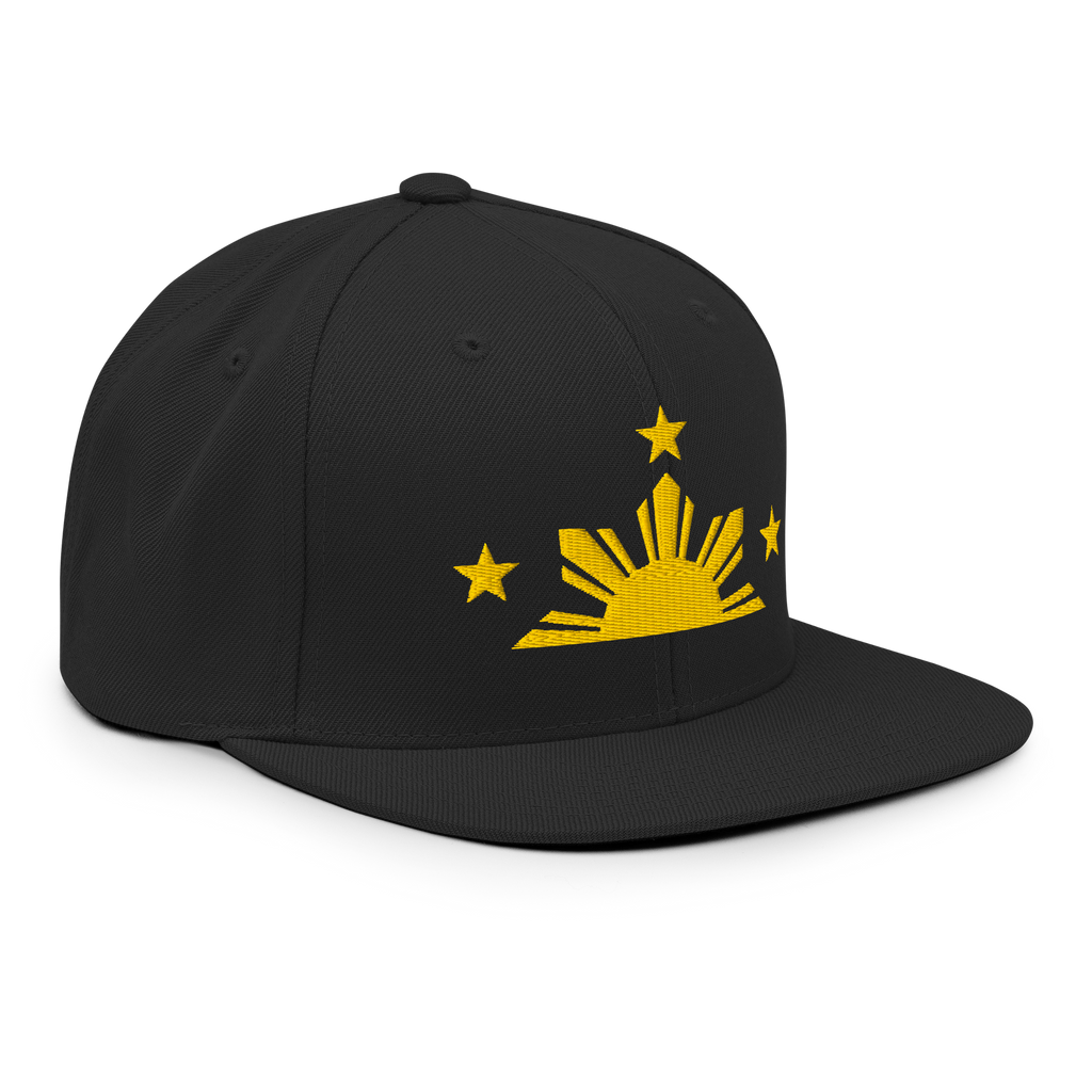 Three Stars & Half-Sun + Script - wool blend flat bill hat - Green Camo