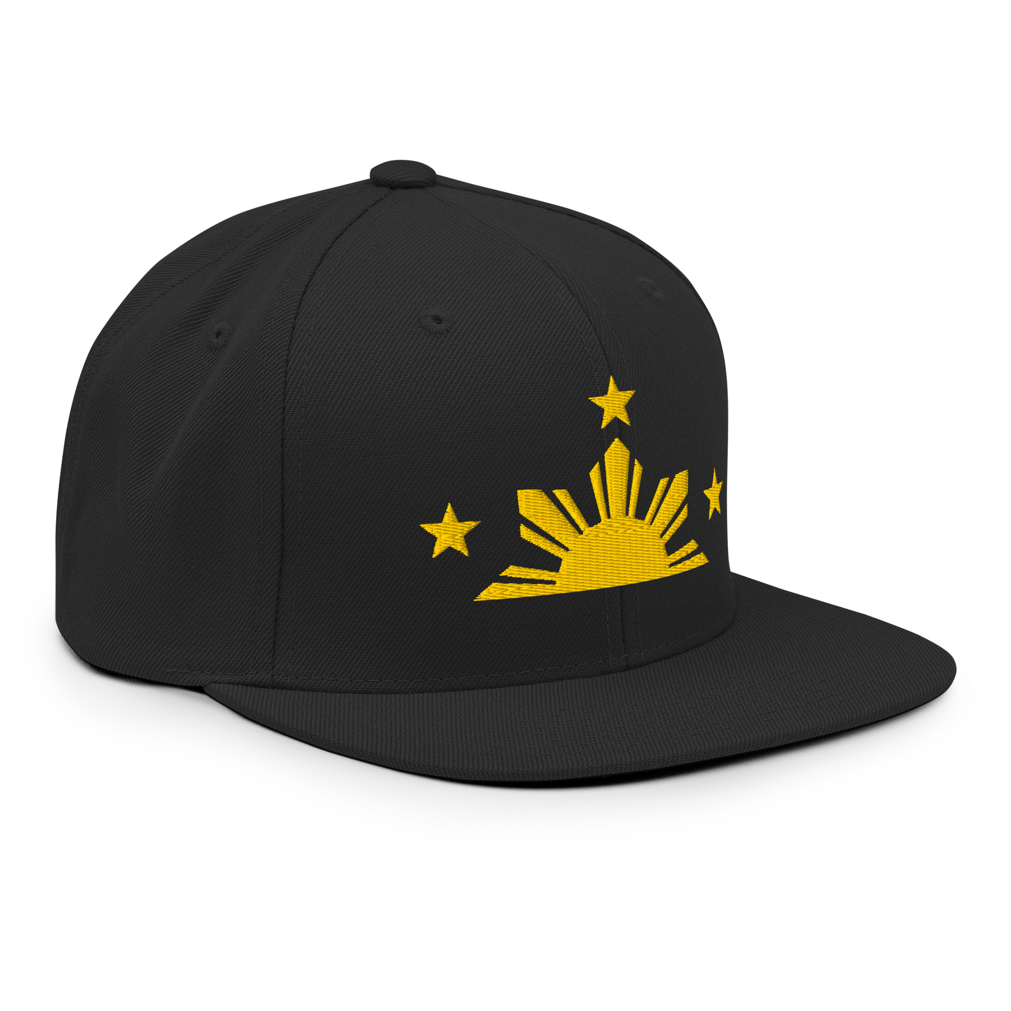 Three Stars & Half-Sun + Script - wool blend flat bill hat - Green Camo