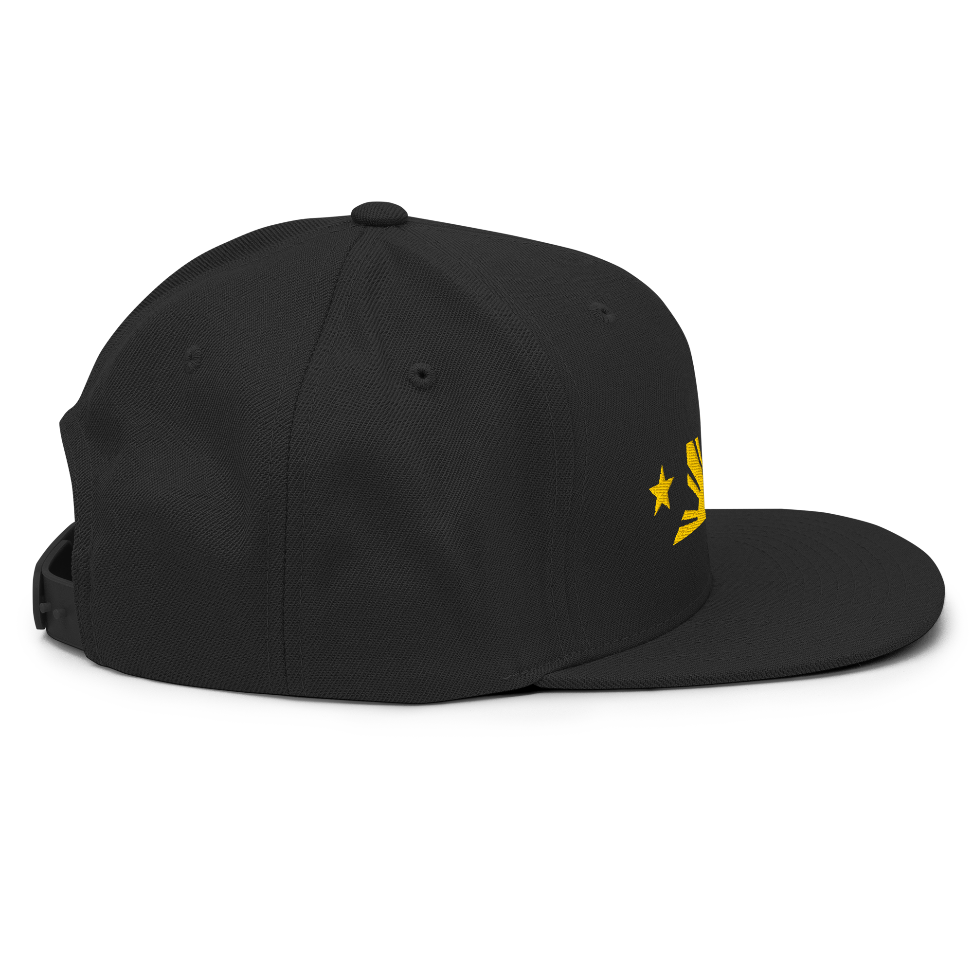 Three Stars & Half-Sun + Script - wool blend flat bill hat - Green Camo
