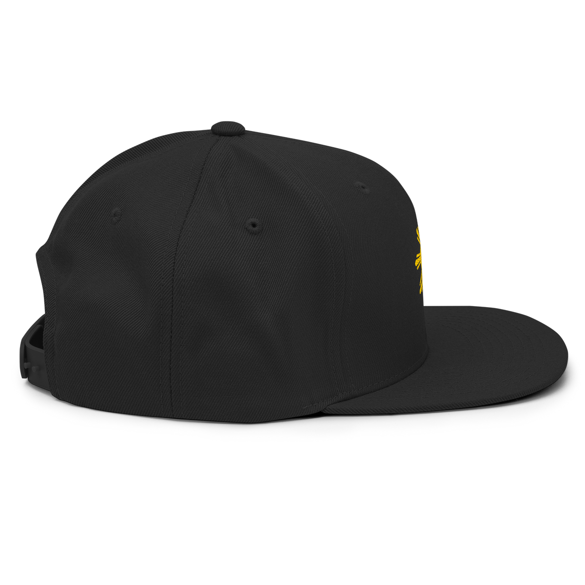 SUN + SCRIPT - wool blend flat bill hat - Black