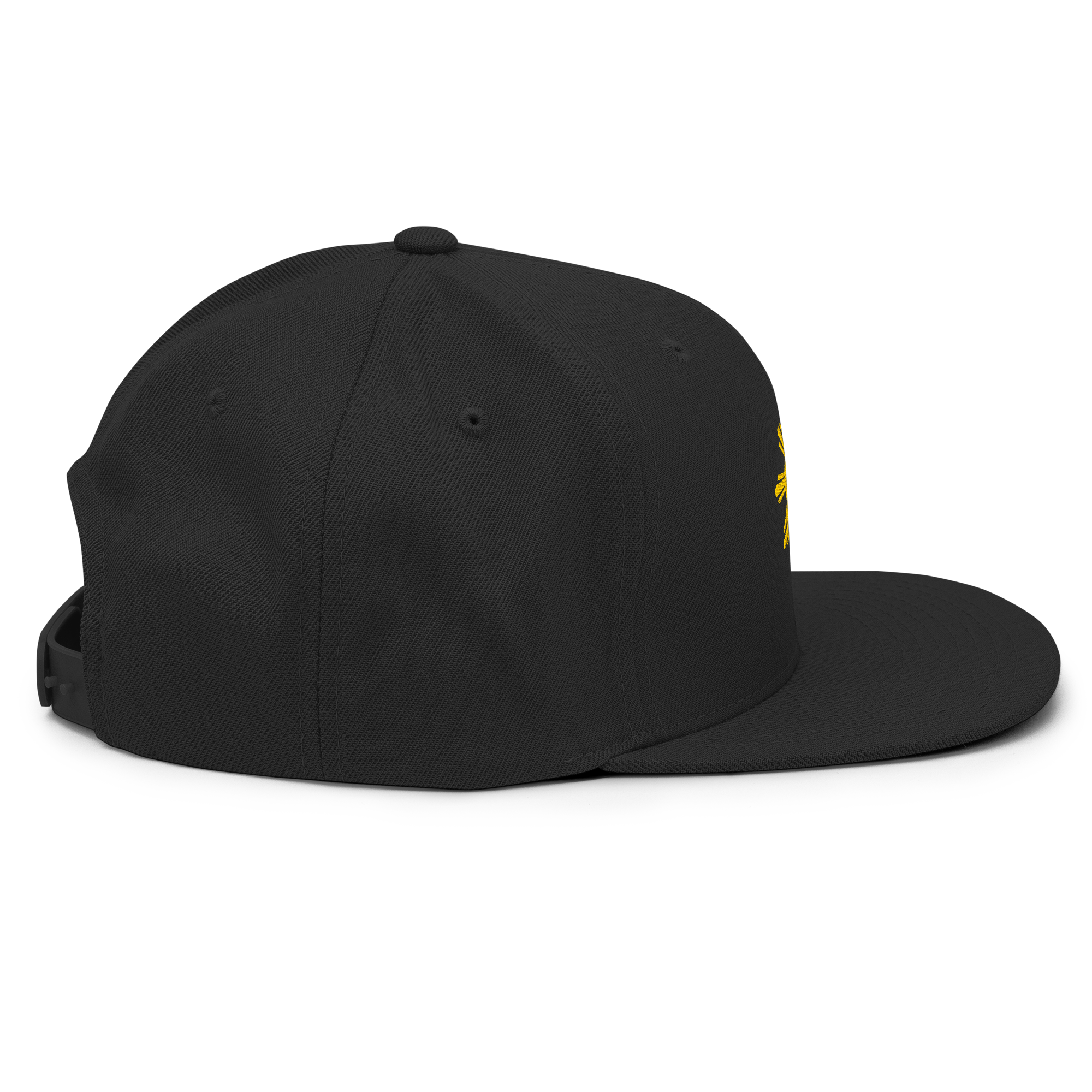 SUN + SCRIPT - wool blend flat bill hat - White