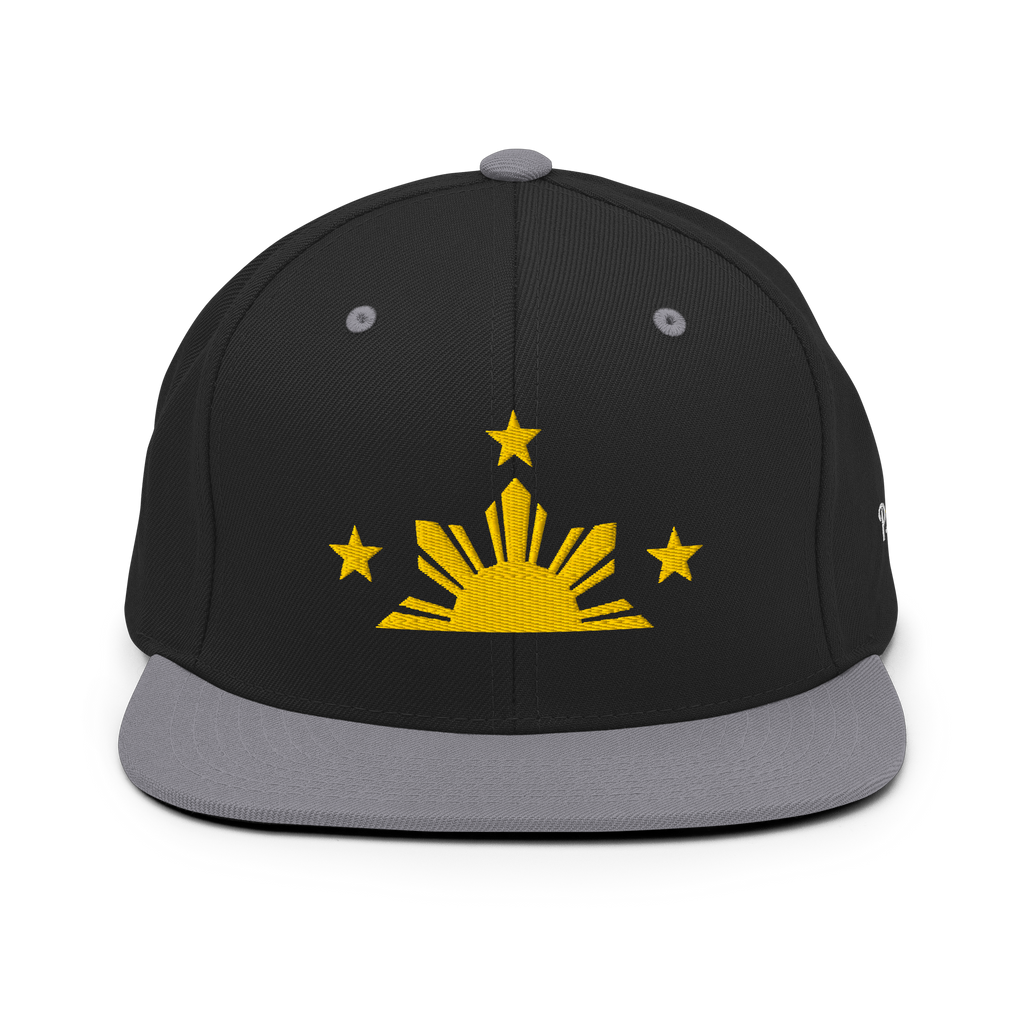 Three Stars & Half-Sun + Script - wool blend flat bill hat - Green Camo