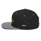 Three Stars & Half-Sun + Script - wool blend flat bill hat - Black