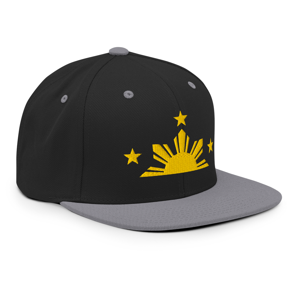 Three Stars & Half-Sun + Script - wool blend flat bill hat - Green Camo