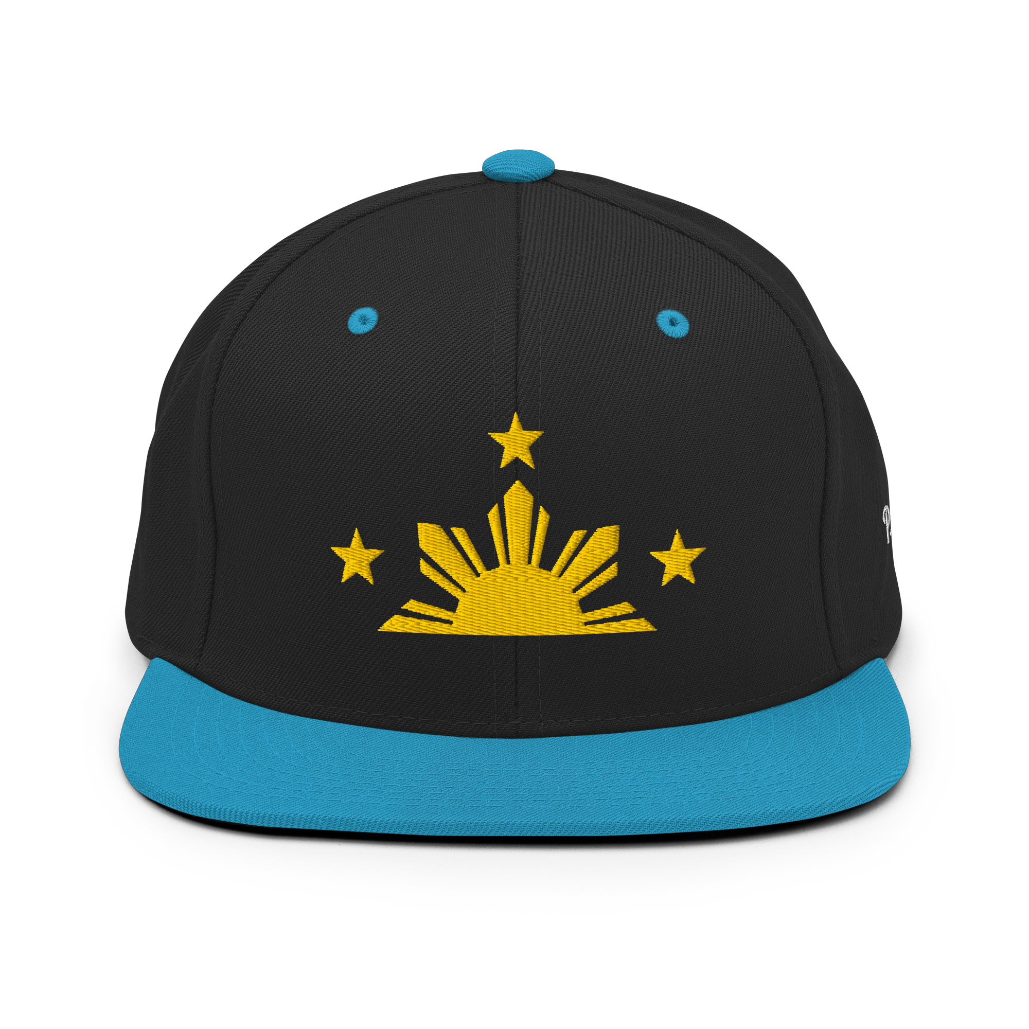 Three Stars & Half-Sun + Script - wool blend flat bill hat - Green Camo