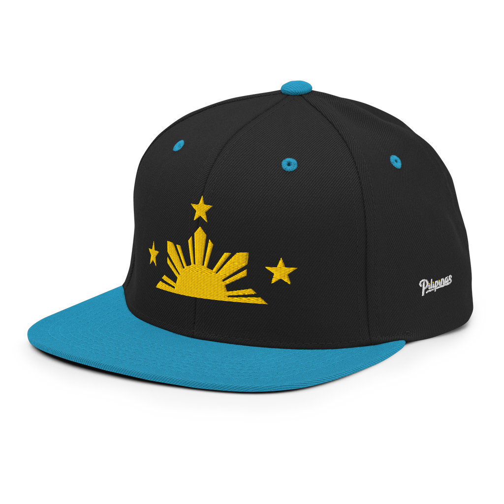 Three Stars & Half-Sun + Script - wool blend flat bill hat - Green Camo