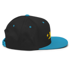 Three Stars & Half-Sun + Script - wool blend flat bill hat - Natural/Black