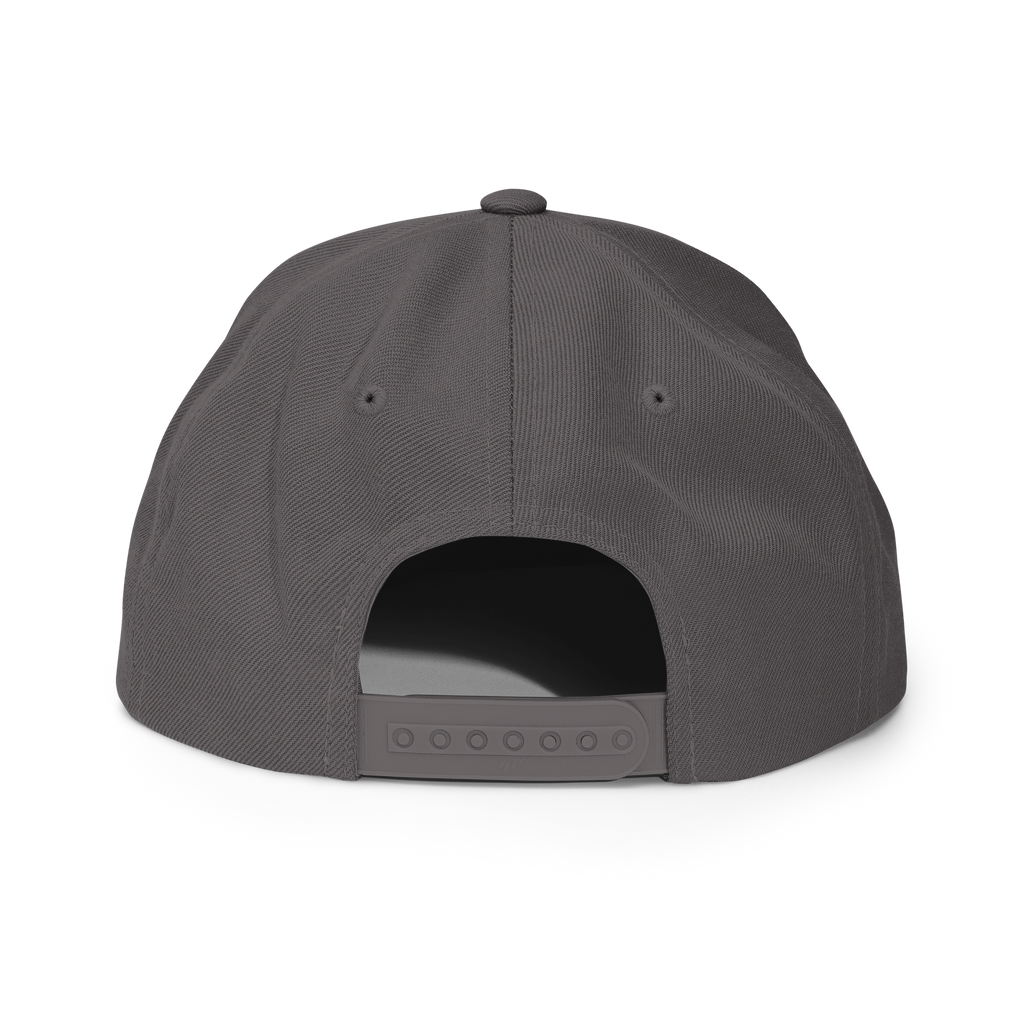 Three Stars & Half-Sun + Script - wool blend flat bill hat - Natural/Black