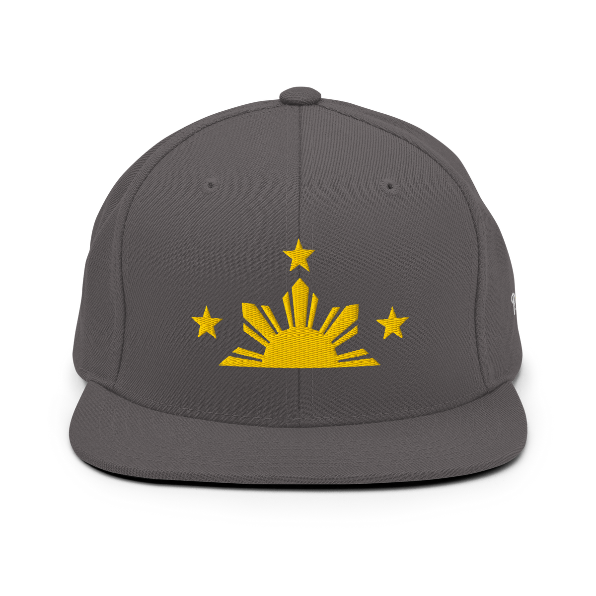 Three Stars & Half-Sun + Script - wool blend flat bill hat - Green Camo