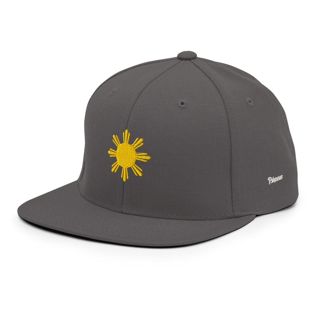 SUN + SCRIPT - wool blend flat bill hat - Black