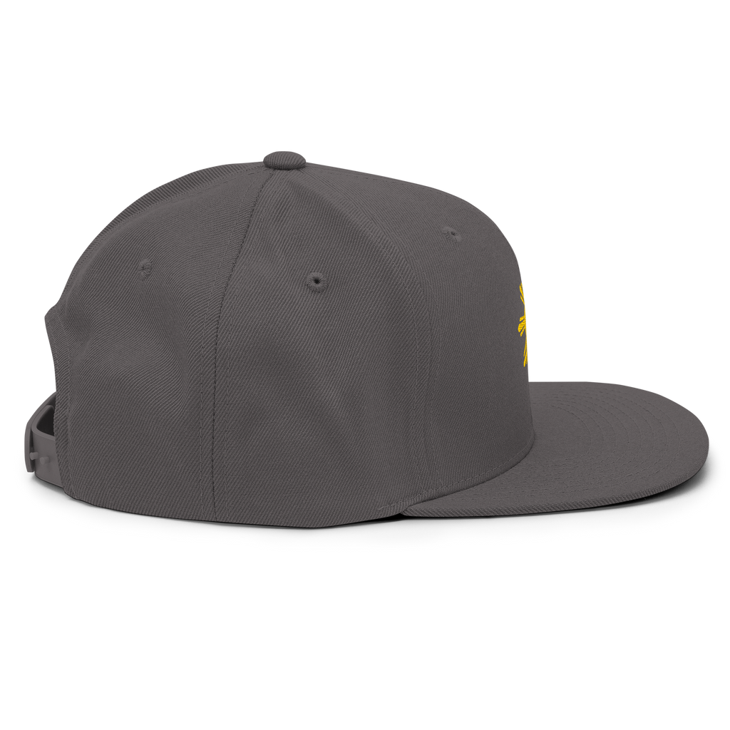 SUN + SCRIPT - wool blend flat bill hat - Black