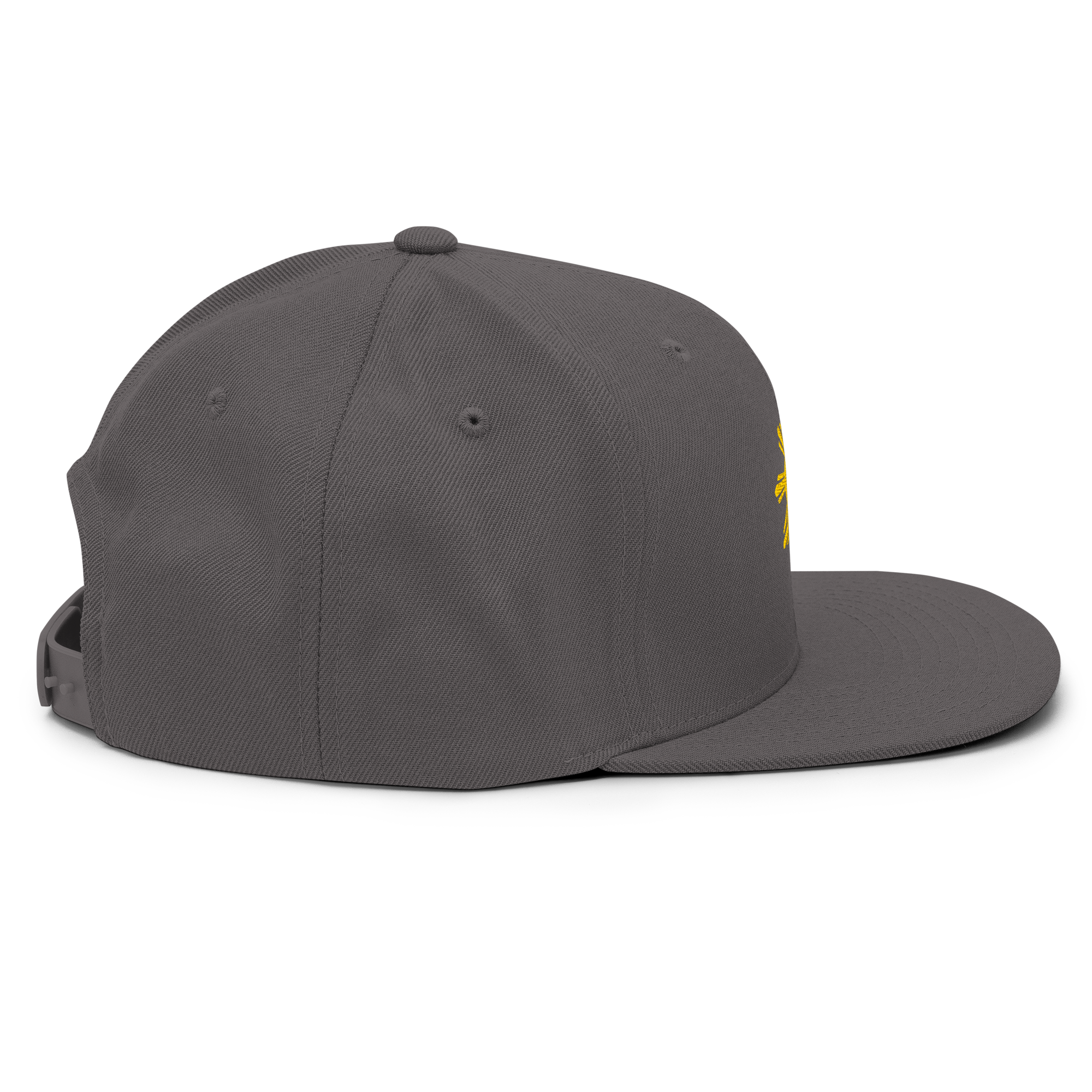 SUN + SCRIPT - wool blend flat bill hat - Silver