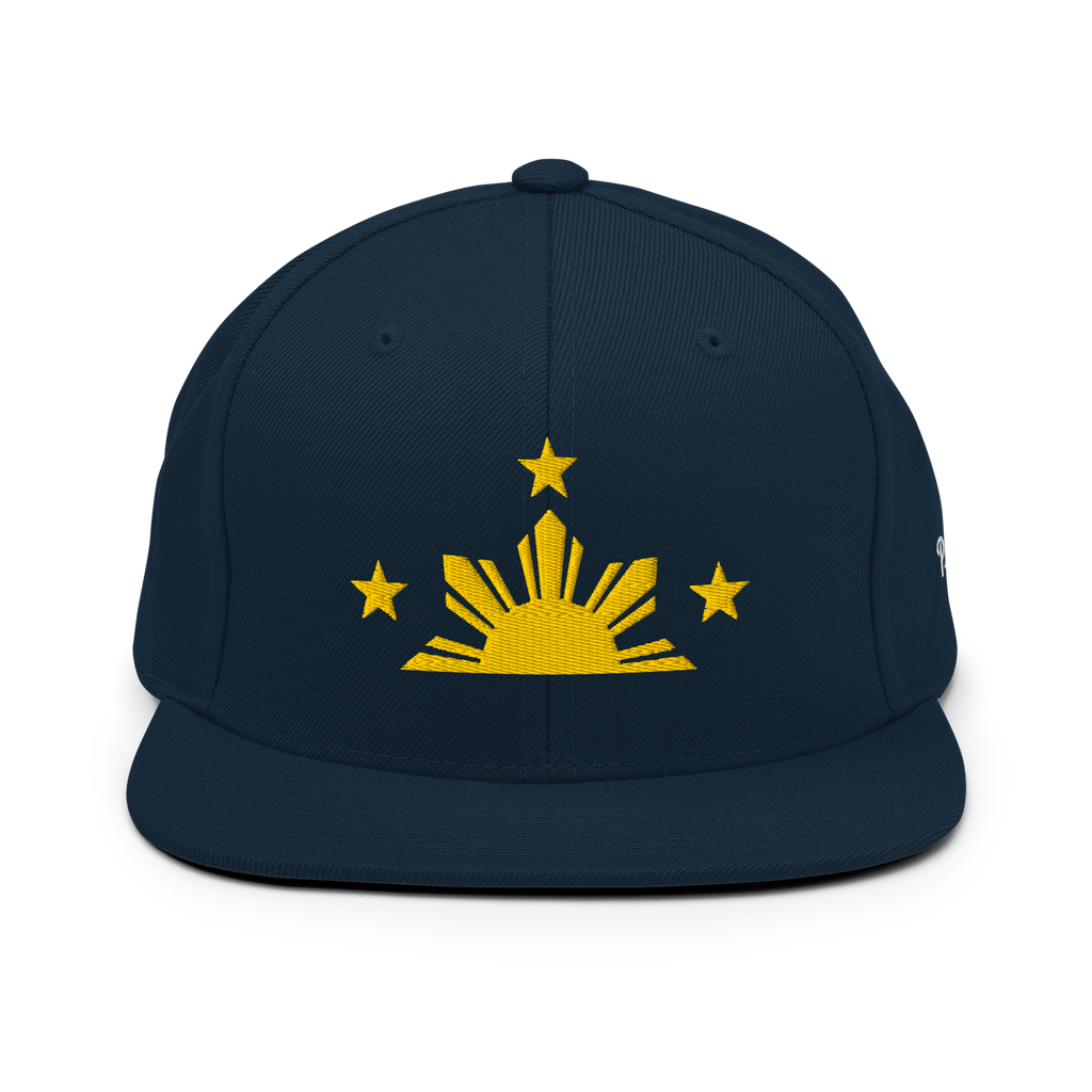 Three Stars & Half-Sun + Script - wool blend flat bill hat - Green Camo