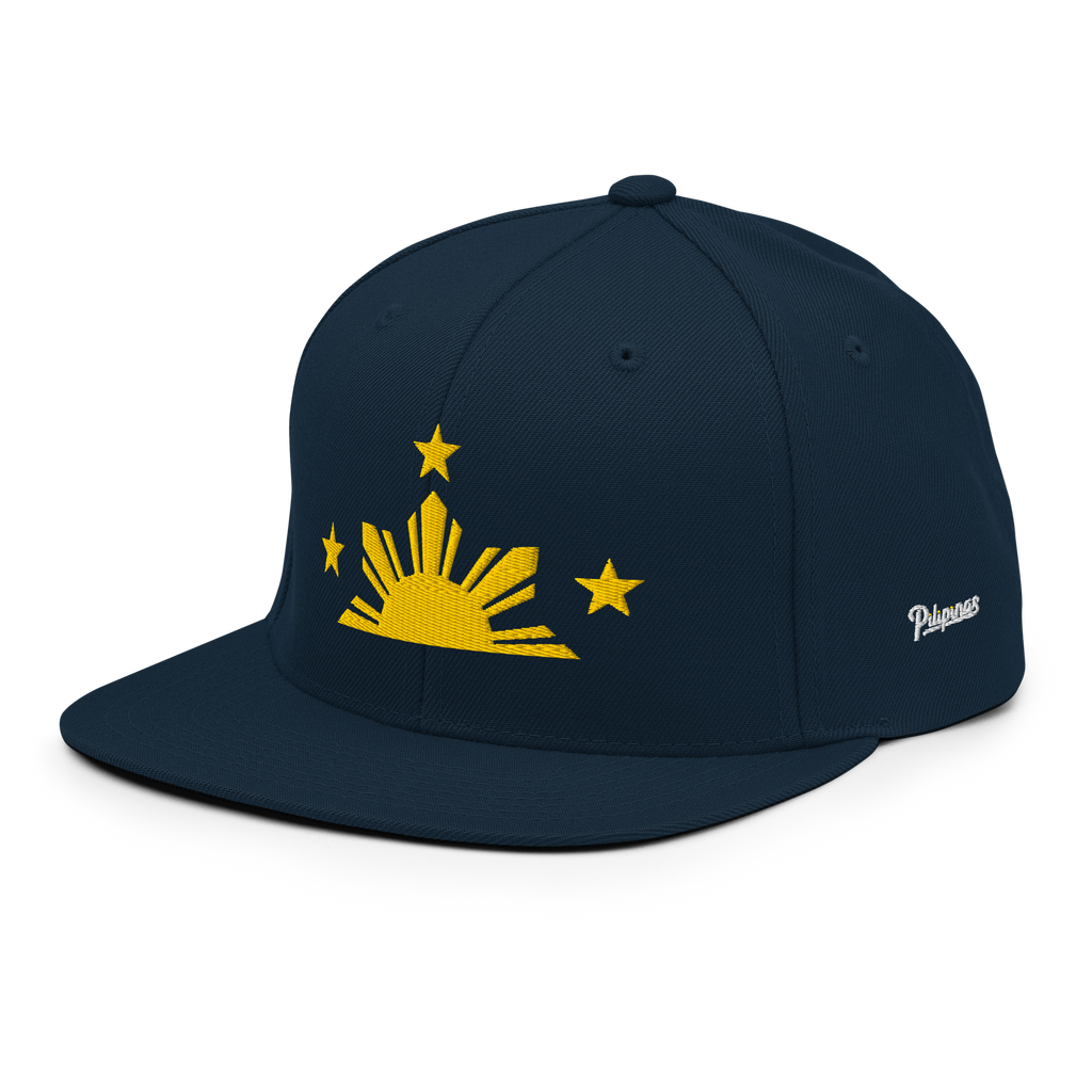 Three Stars & Half-Sun + Script - wool blend flat bill hat - Green Camo