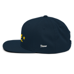 Three Stars & Half-Sun + Script - wool blend flat bill hat - Green Camo