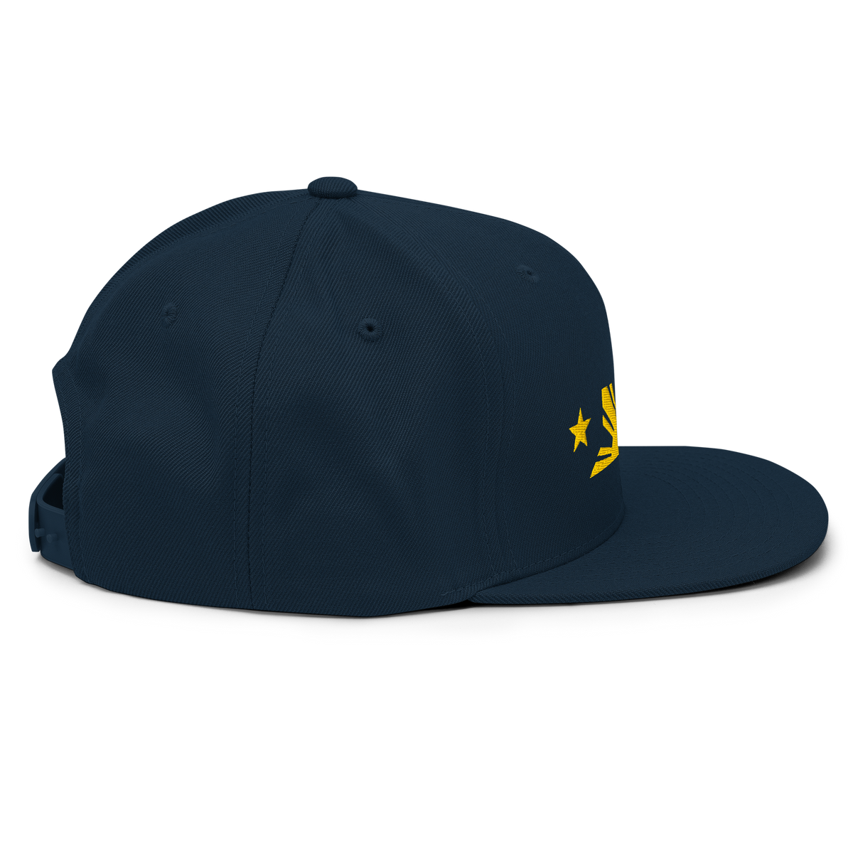 Three Stars & Half-Sun + Script - wool blend flat bill hat - Black/Silver