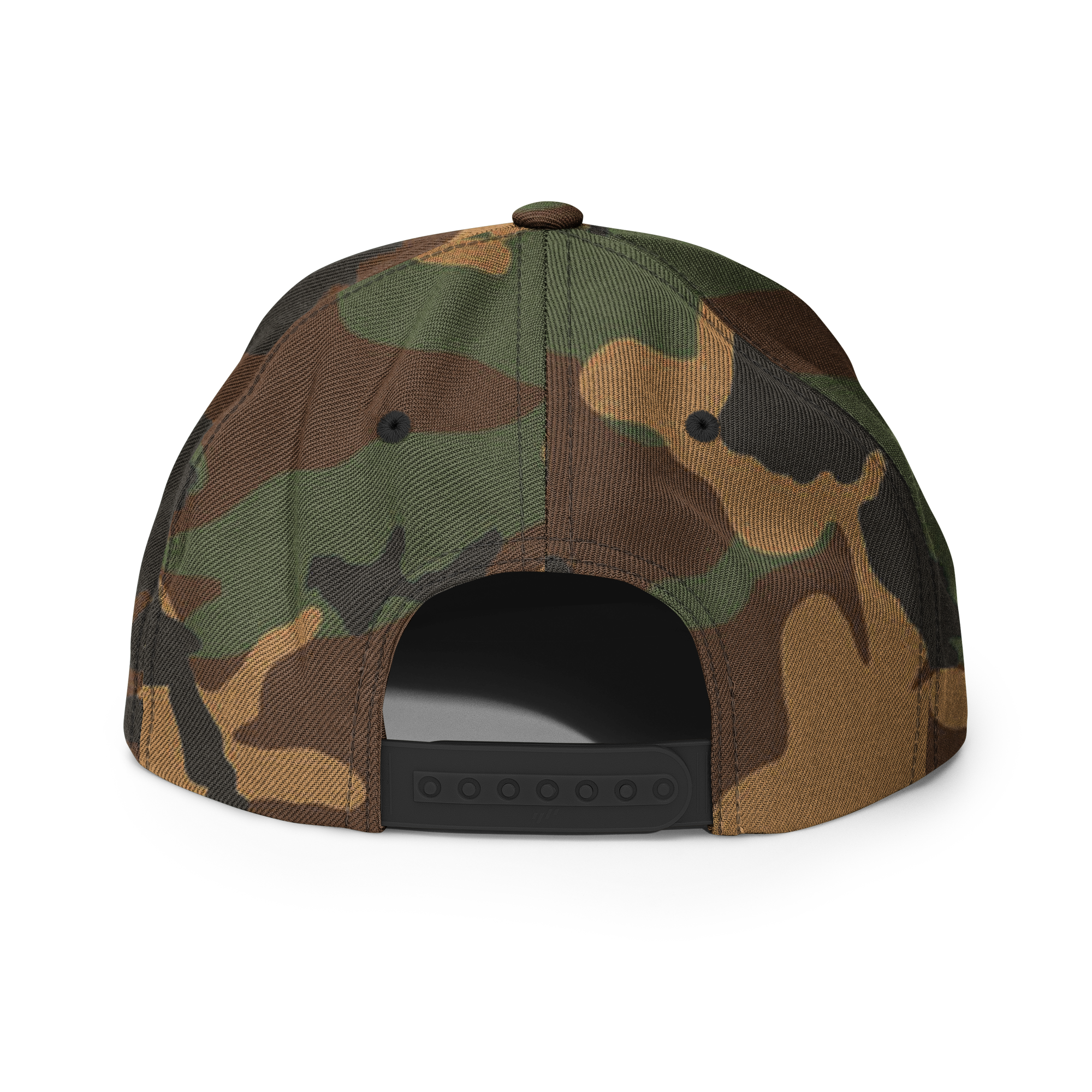 Three Stars & Half-Sun + Script - wool blend flat bill hat - Black/Silver