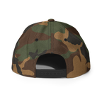 Three Stars & Half-Sun + Script - wool blend flat bill hat - Natural/Black