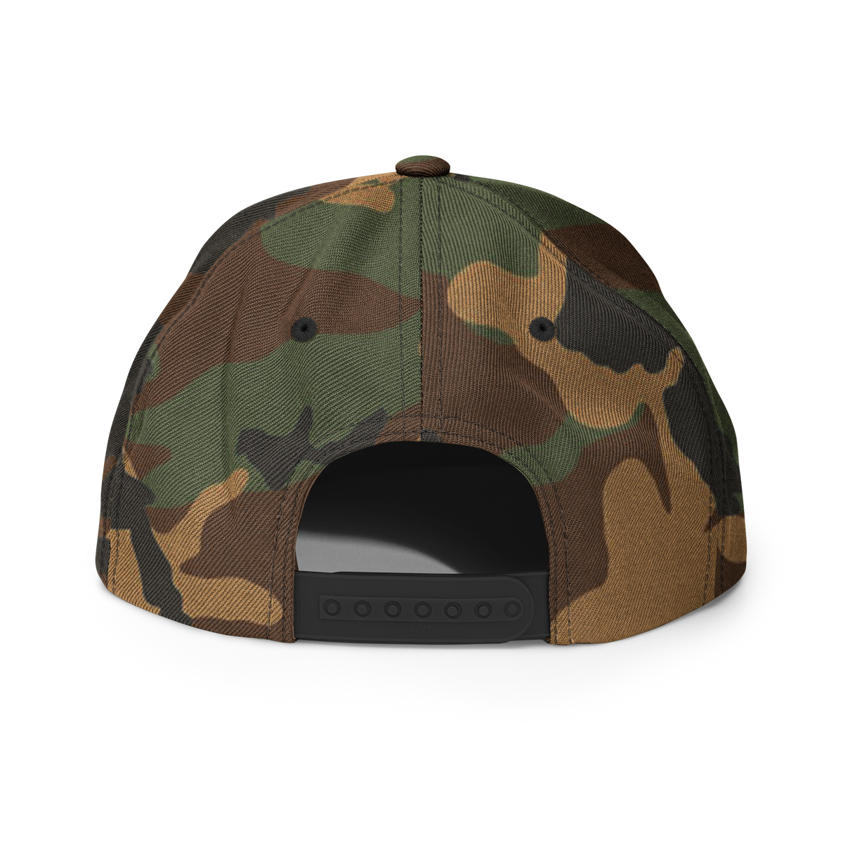 Three Stars & Half-Sun + Script - wool blend flat bill hat - Natural/Black
