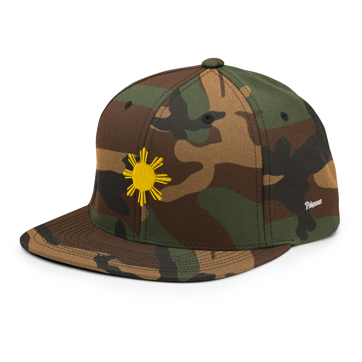 SUN + SCRIPT - wool blend flat bill hat - Black