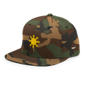 SUN + SCRIPT - wool blend flat bill hat - Green Camo
