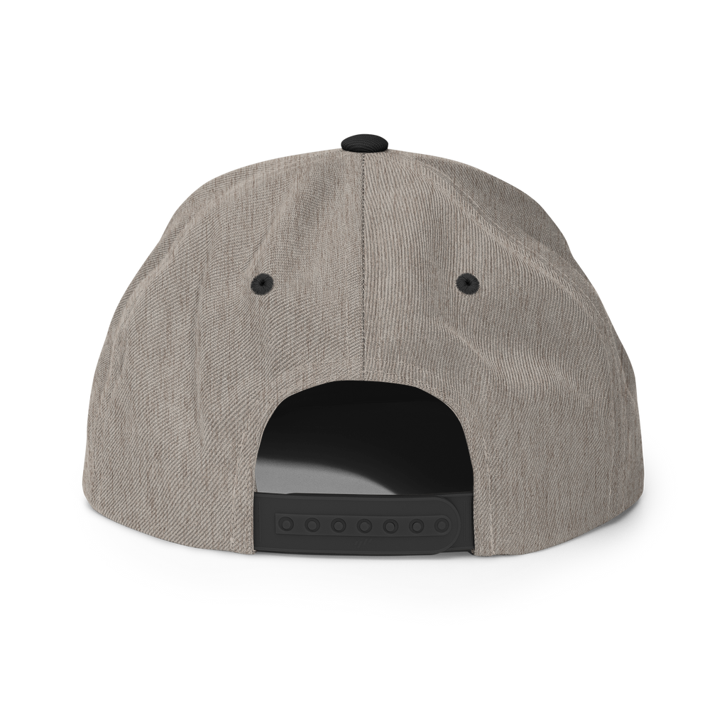 Three Stars & Half-Sun + Script - wool blend flat bill hat - Silver