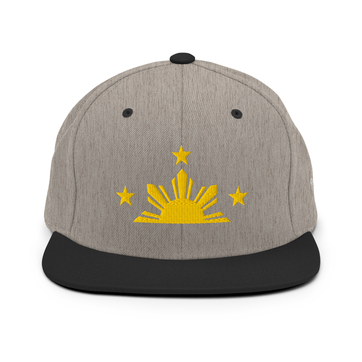 Three Stars & Half-Sun + Script - wool blend flat bill hat - Green Camo