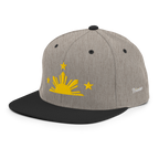 Three Stars & Half-Sun + Script - wool blend flat bill hat - Green Camo