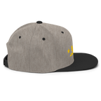 Three Stars & Half-Sun + Script - wool blend flat bill hat - Black