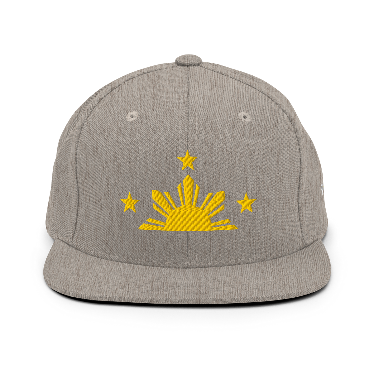 Three Stars & Half-Sun + Script - wool blend flat bill hat - Green Camo