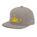 Three Stars & Half-Sun + Script - wool blend flat bill hat - Heather Grey