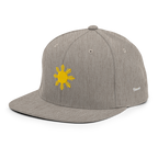 SUN + SCRIPT - wool blend flat bill hat - Silver