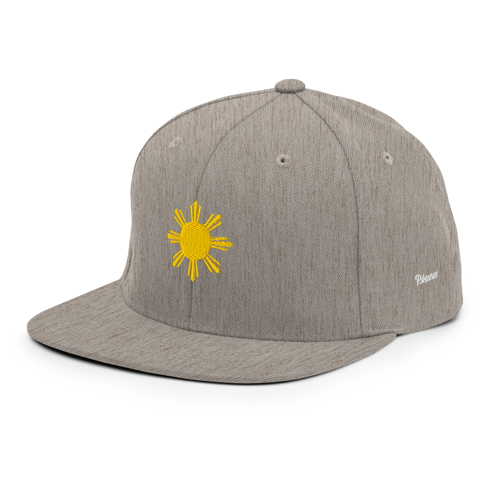 SUN + SCRIPT - wool blend flat bill hat - Black