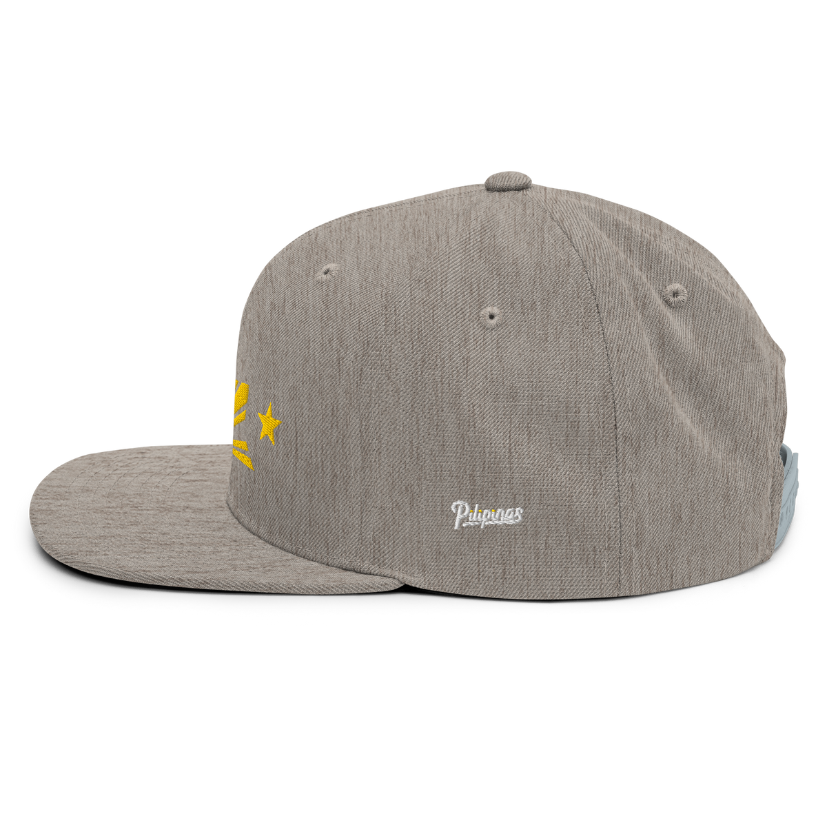 Three Stars & Half-Sun + Script - wool blend flat bill hat - Dark Green