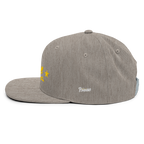 Three Stars & Half-Sun + Script - wool blend flat bill hat - Black/Silver