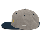 Three Stars & Half-Sun + Script - wool blend flat bill hat - Black/Silver