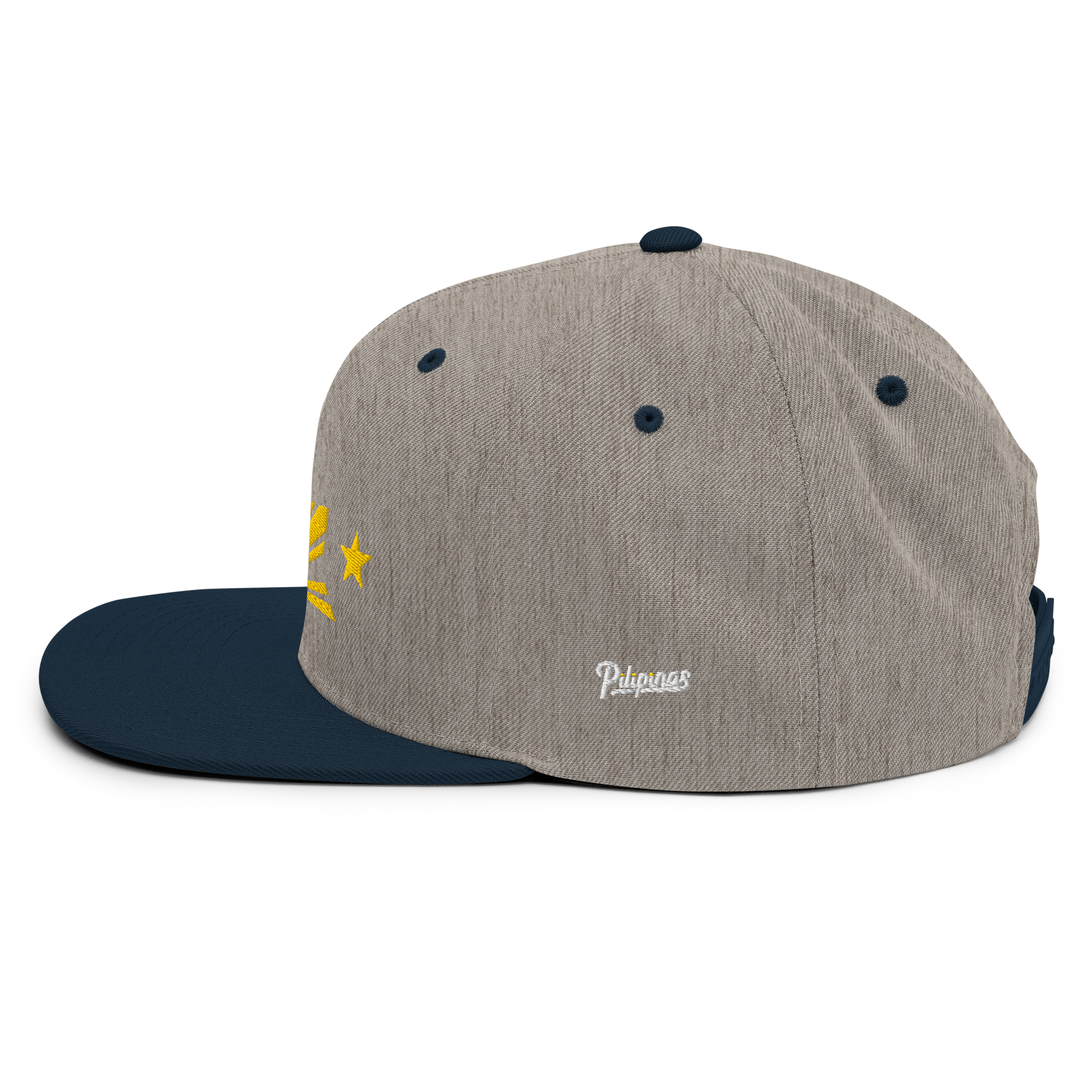 Three Stars & Half-Sun + Script - wool blend flat bill hat - Black/Red