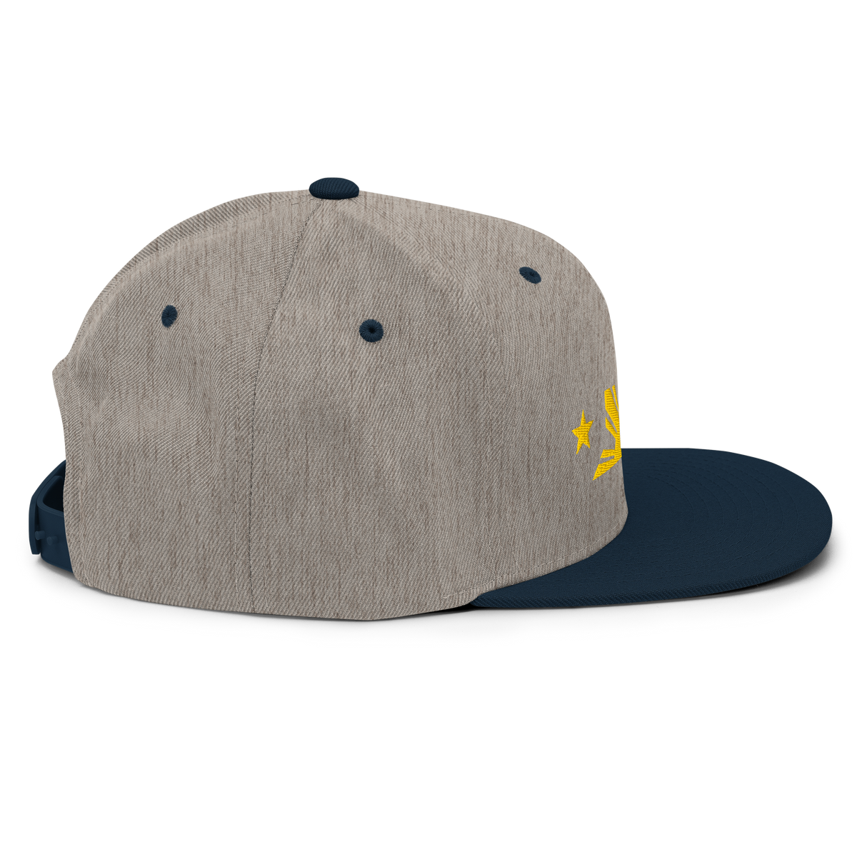 Three Stars & Half-Sun + Script - wool blend flat bill hat - Red