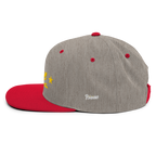 Three Stars & Half-Sun + Script - wool blend flat bill hat - Dark Grey