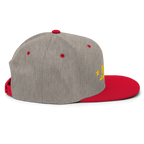 Three Stars & Half-Sun + Script - wool blend flat bill hat - Natural/Black