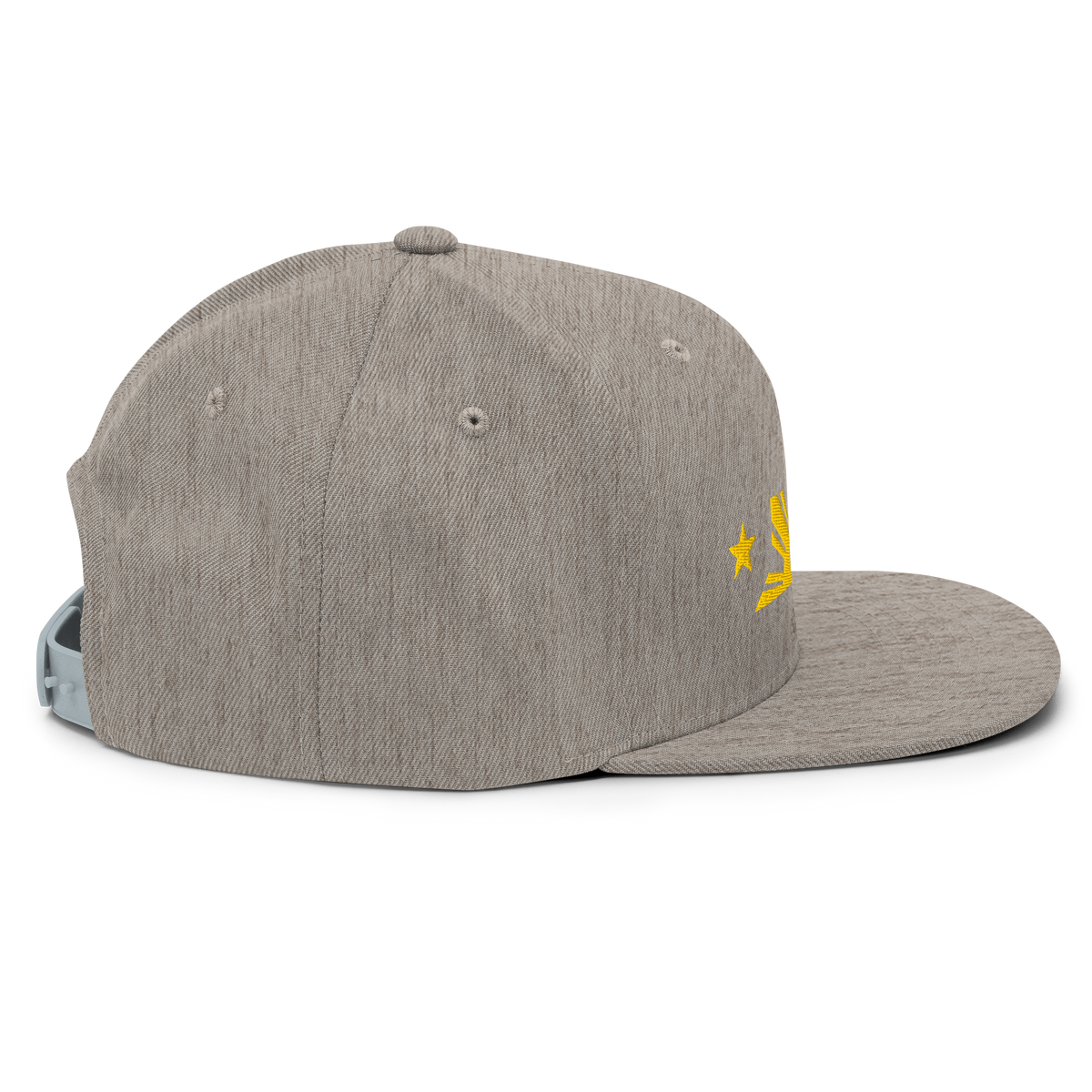 Three Stars & Half-Sun + Script - wool blend flat bill hat - Green Camo