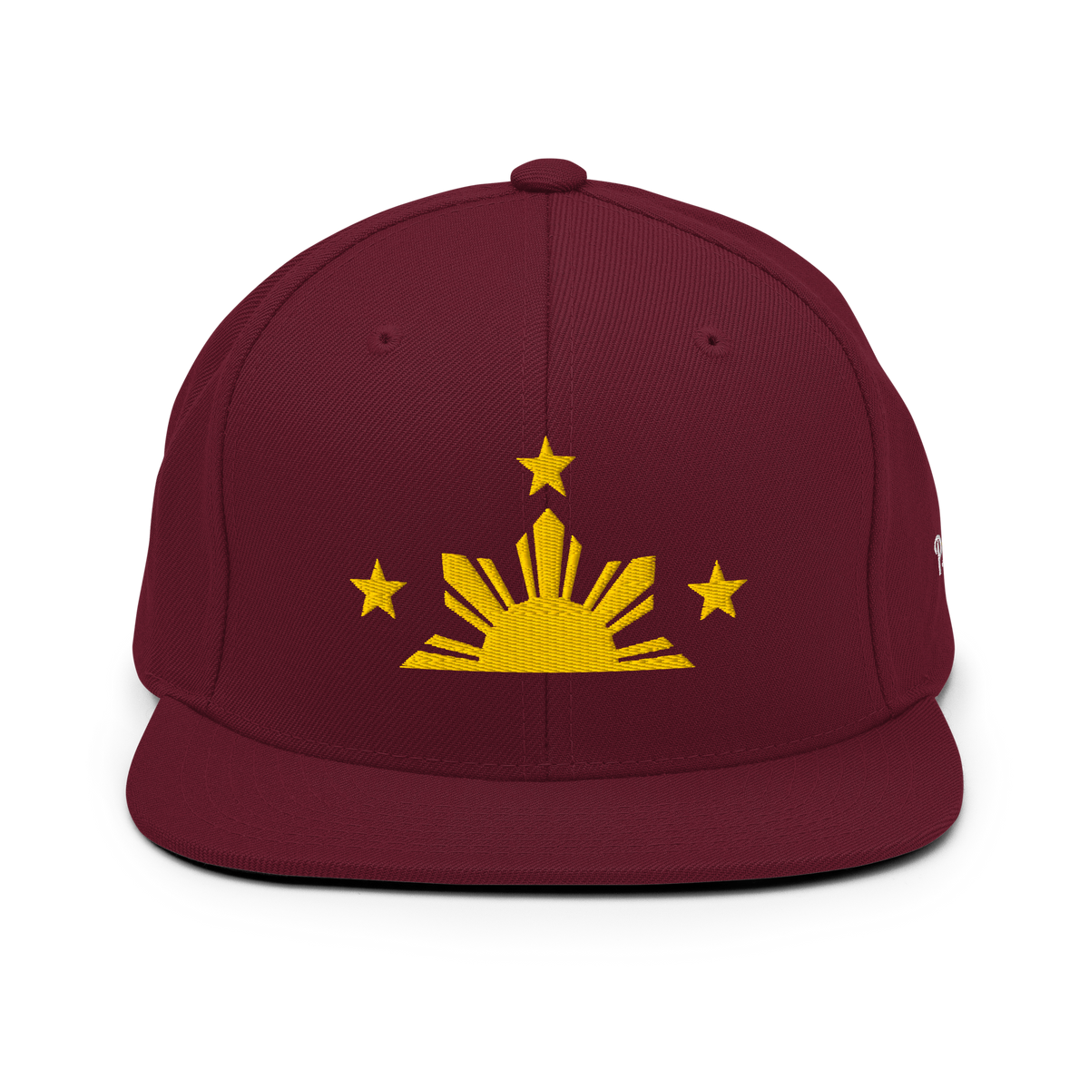 Three Stars & Half-Sun + Script - wool blend flat bill hat - Green Camo