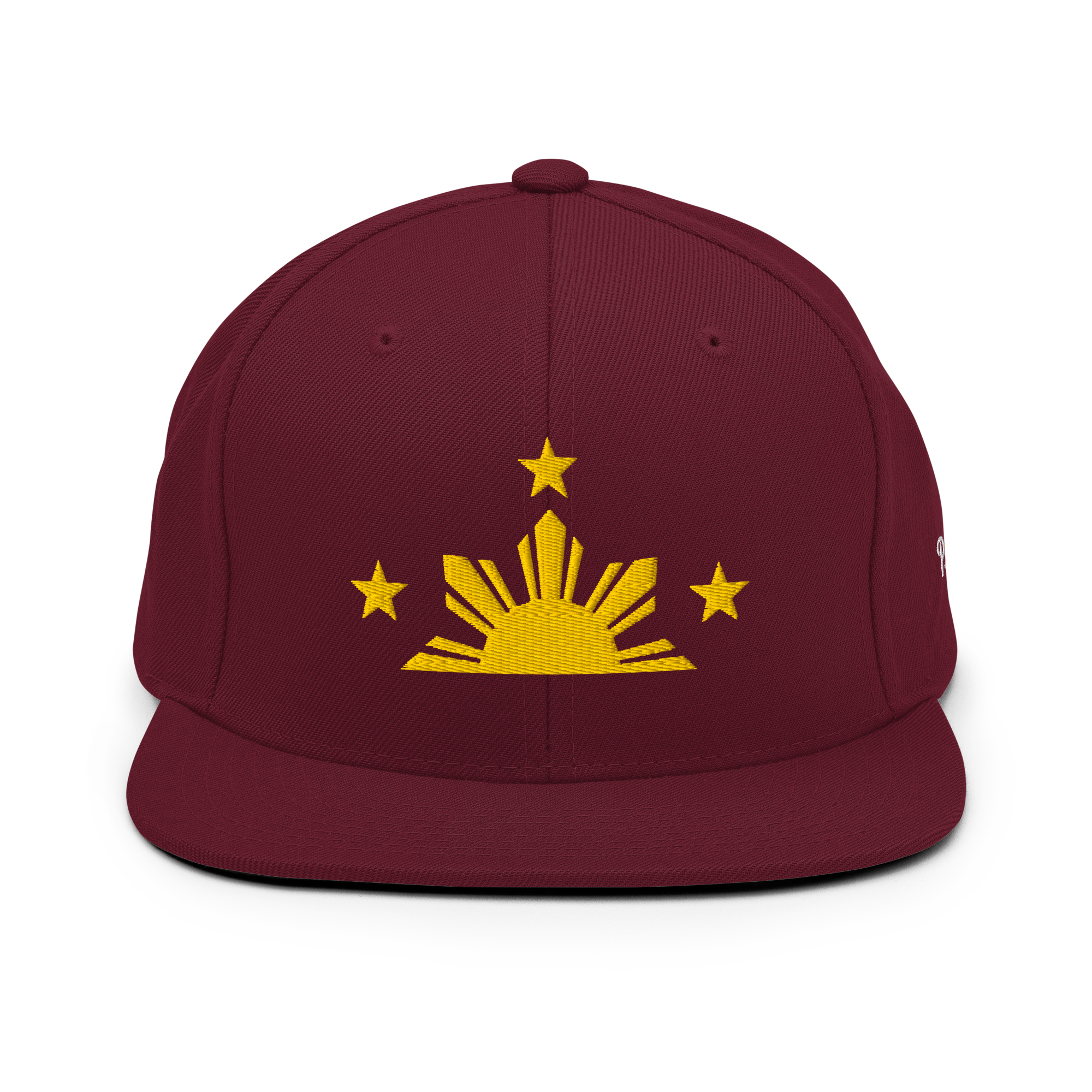 Three Stars & Half-Sun + Script - wool blend flat bill hat - Navy