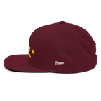 Three Stars & Half-Sun + Script - wool blend flat bill hat - Silver