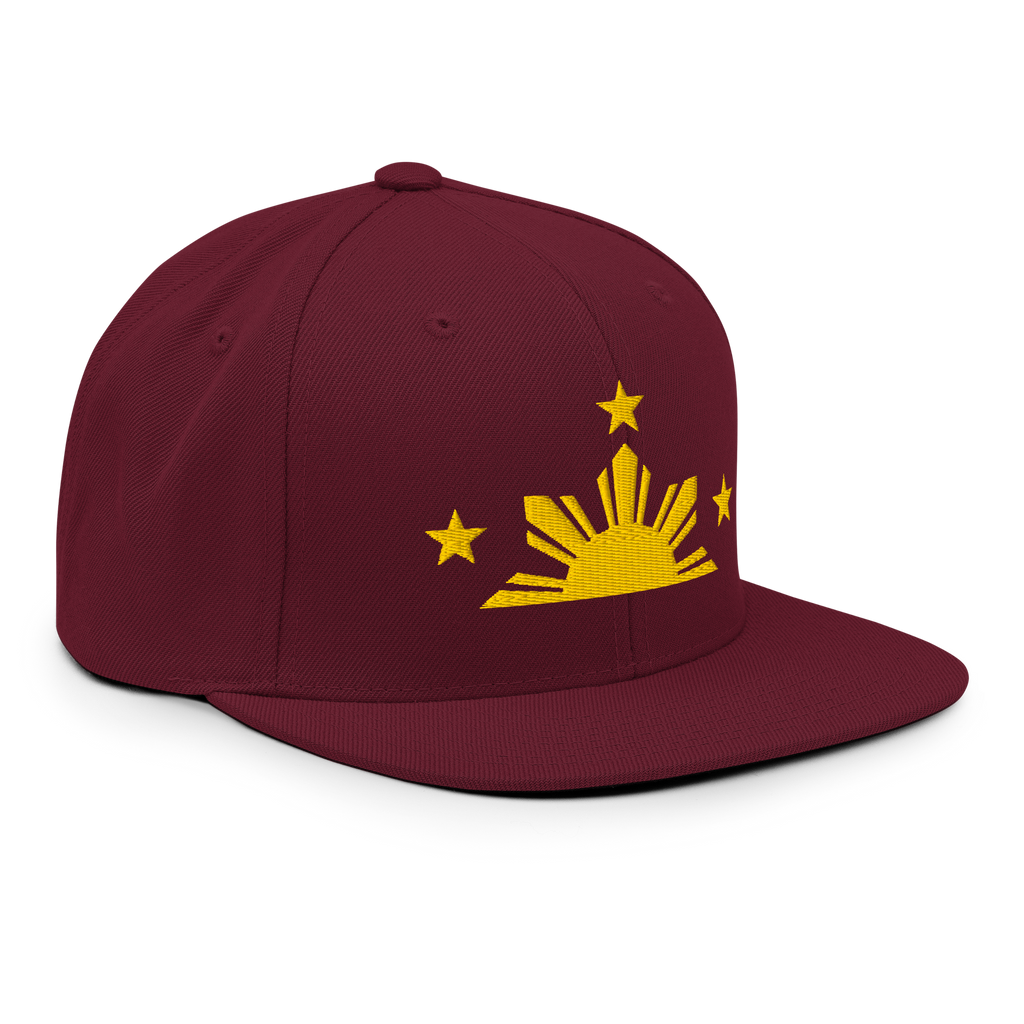 Three Stars & Half-Sun + Script - wool blend flat bill hat - Black/Silver