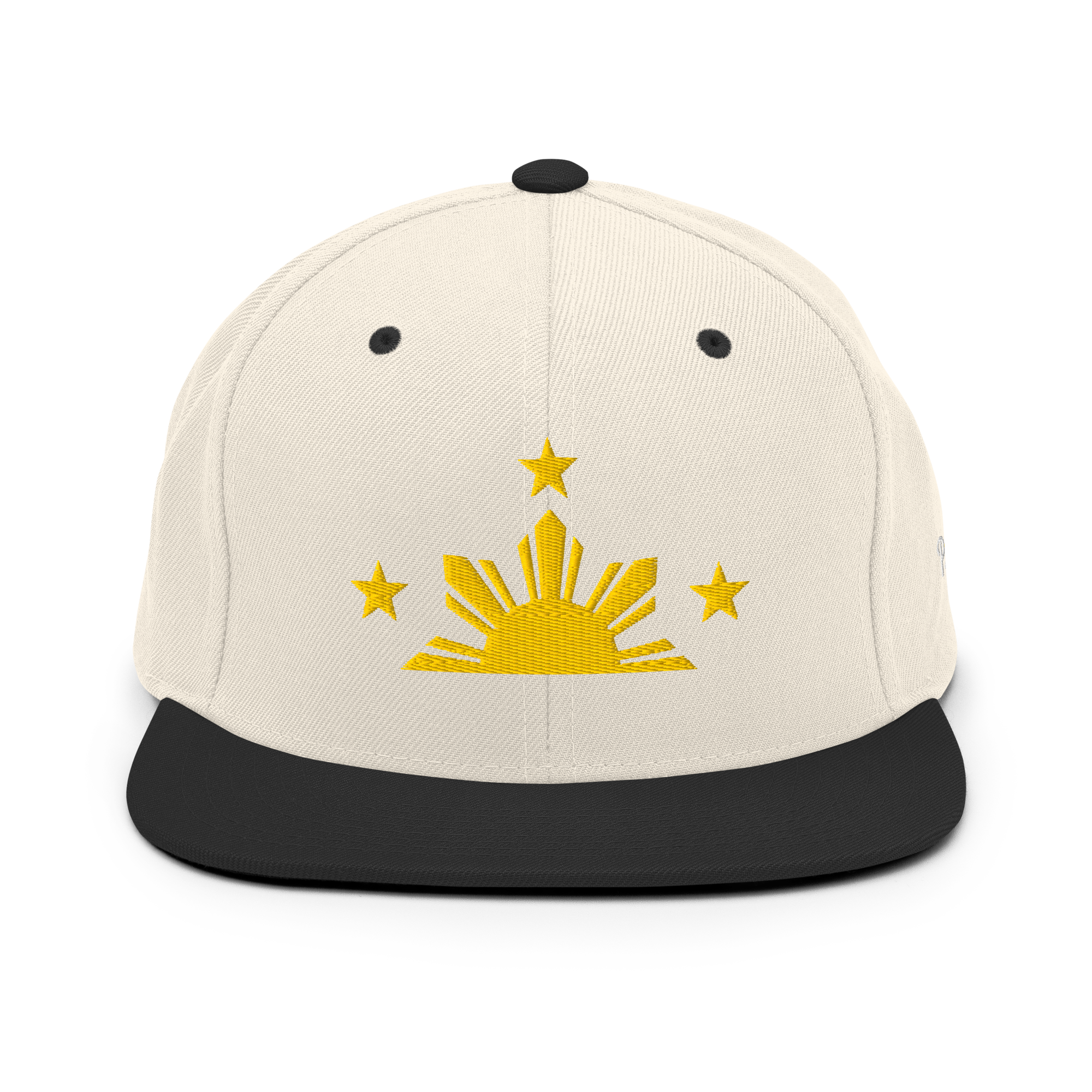 Three Stars & Half-Sun + Script - wool blend flat bill hat - Green Camo