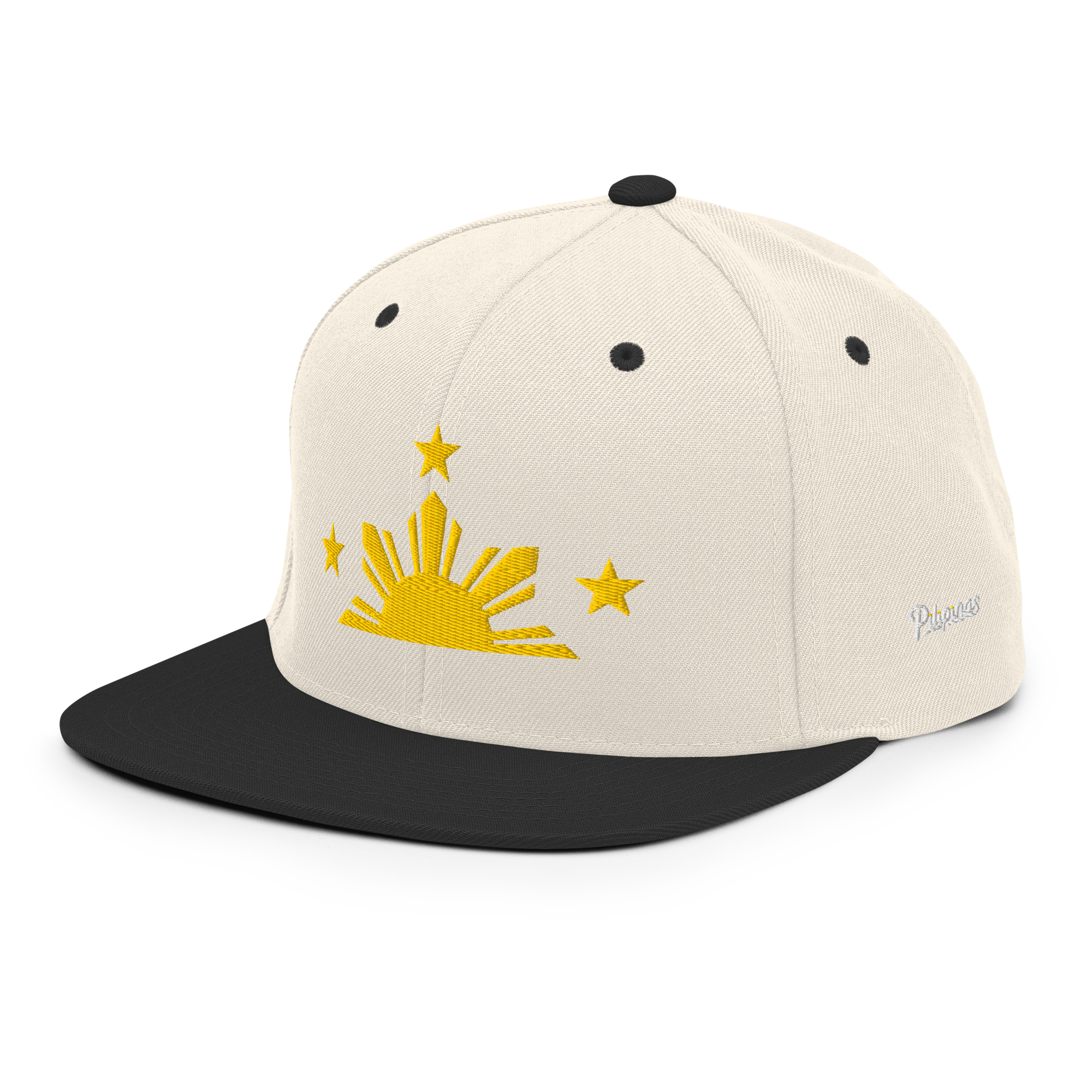 Three Stars & Half-Sun + Script - wool blend flat bill hat - Green Camo