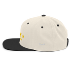 Three Stars & Half-Sun + Script - wool blend flat bill hat - Green Camo